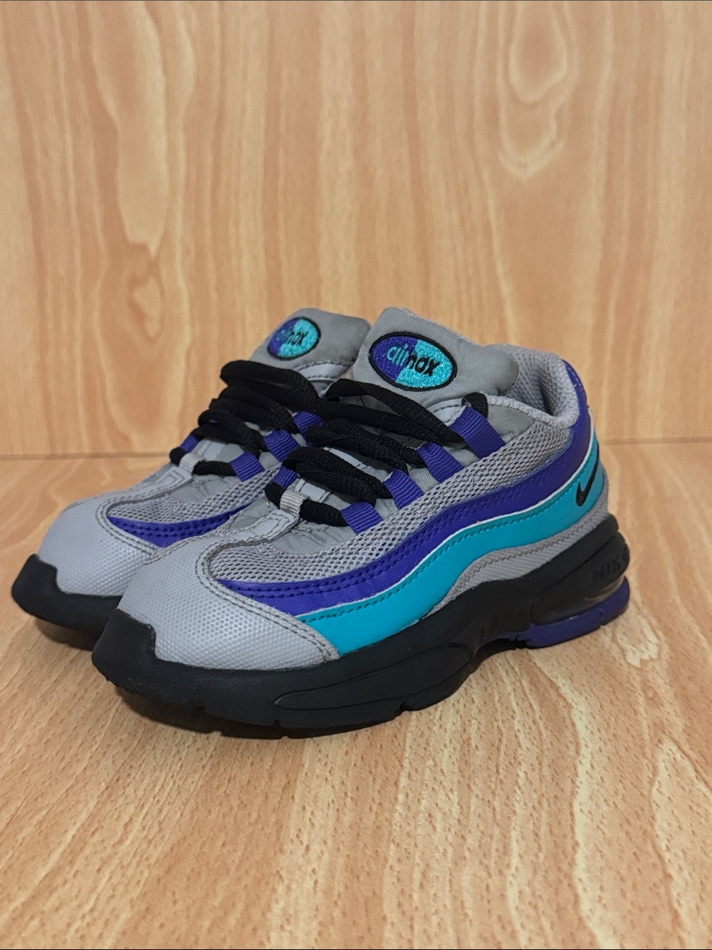 Nike Air Max Kids' Gray and Teal Sneakers